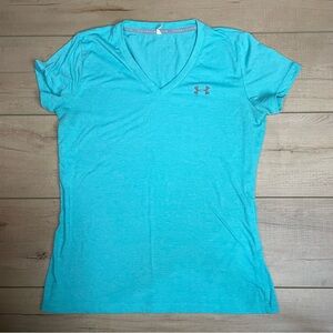 Under Armour Womens Teal Short Sleeve Athletic T-Shirt Gym Work Out